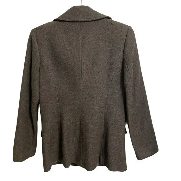 Banana Republic Grey Wool Blend Double Breasted Peacoat Italian Fabric S - Picture 5 of 8